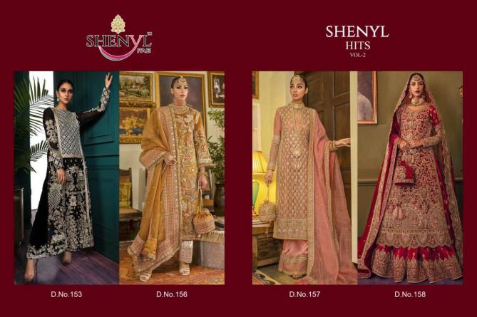 Shenyl 2 Latest Wedding Wear Full Heavy Embroidery And Diamond work Fox georgette Top With Heavy Dupatta Pakistani Salwar Suits Collection